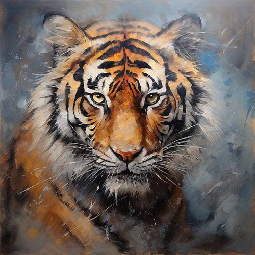 Tiger oil painting