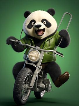 Pandabeer op een scooter van PixelPrestige