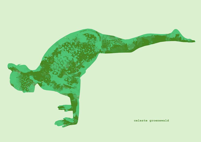 Eka Pada Galavasana dans le vert de Scheele et de Paris par Celeste Groenewald
