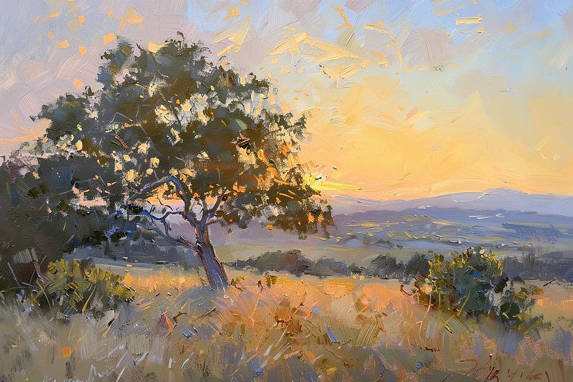 Landschaft im Monet-Stil | Panorama von ARTEO Gemälde