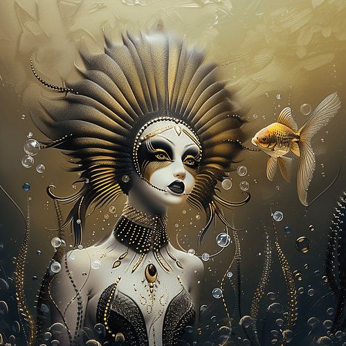 Sunflower Queen and the Goldfish - 2 | Abstract