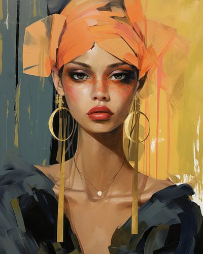 Kleurrijk portret in moderne popart stijl