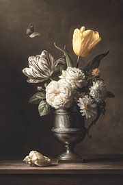 Baroque Floral Still Life by PixelMint.