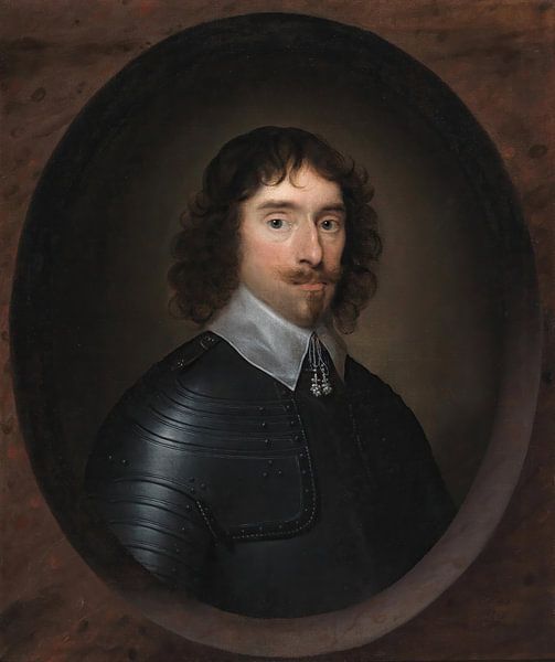 Portrait d'un homme en armure, Cornelis Janssens van Ceulen par Des maîtres magistraux