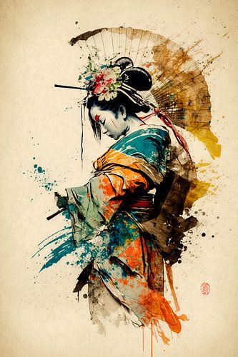 Danseuse Bugaku, Japon