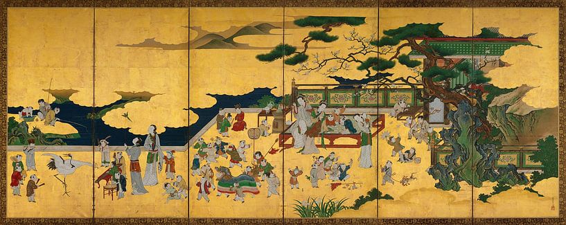 Hundred Boys, Canoe Einō - 17th century by Het Archief
