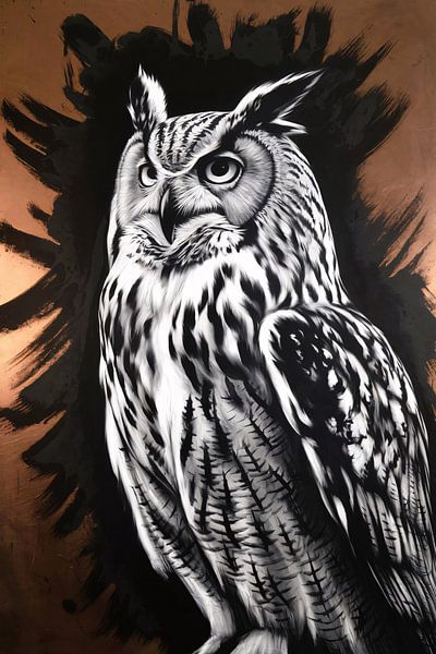 Eule auf kupferfarbenem Hintergrund von Imperial Art House