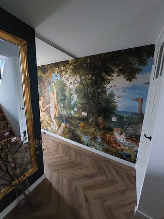 Das irdische Paradies mit dem Sündenfall Adam und Evas - Brueghel