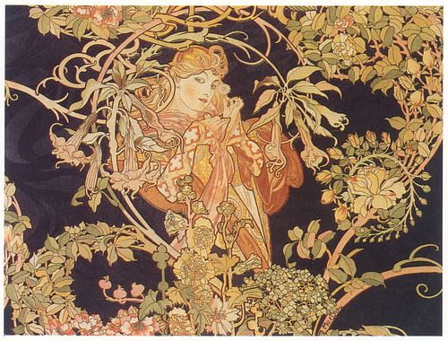 Femme à la Marguerite door Alphonse Mucha