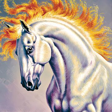 The Fire Horse - Van Gogh Impasto technique Post-Impressionism art movement by The Art Kroep