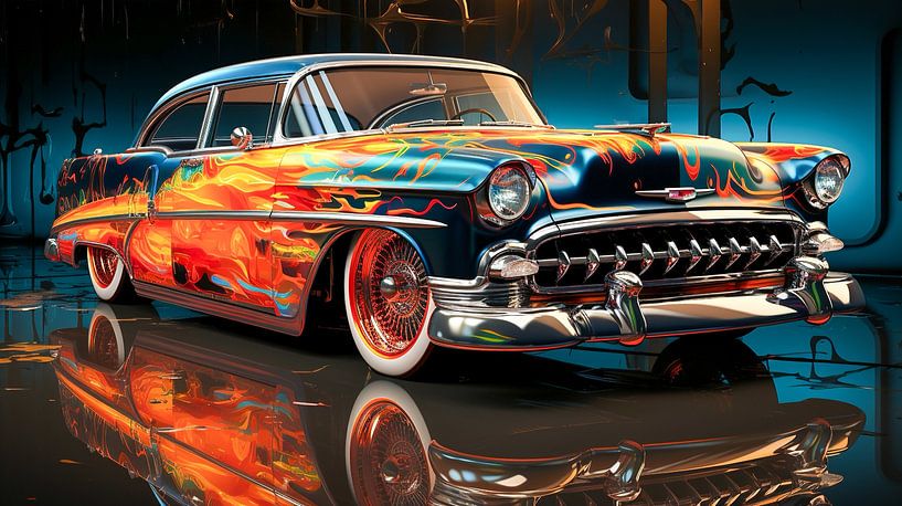 Vintage roadster with fire by Animaflora PicsStock