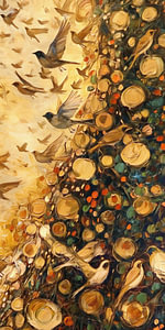 Flug in der goldenen Dämmerung