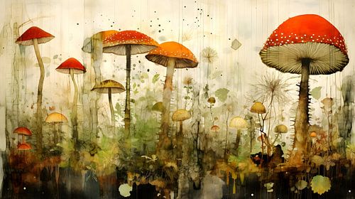 Toadstools in the forest