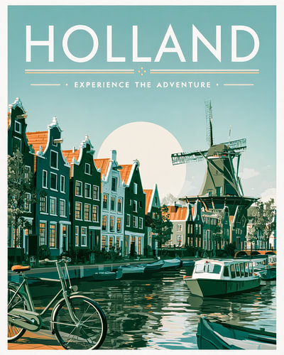 L'ambiance des canaux – Illustration hollandaise