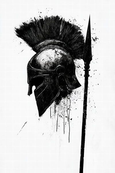 Spartan helmet with spear - Artful by Poster Art Shop