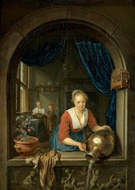 Dienstmädchen am Fenster, Gerard Dou