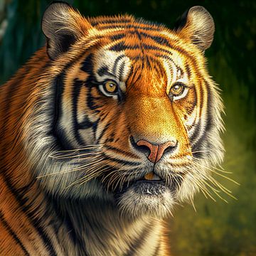 Portrait d'un tigre, illustration sur Animaflora PicsStock