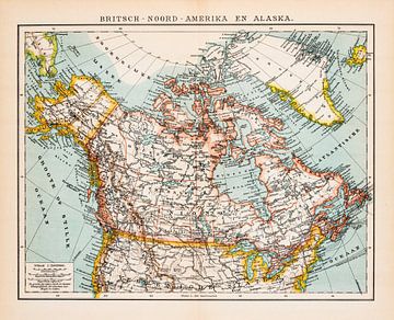 Vintage-Karte Britisches Nordamerika und Alaska von Studio Wunderkammer