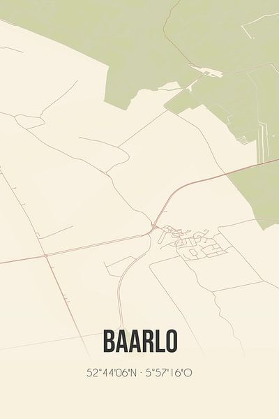 Carte ancienne de Baarlo (Overijssel) par Affiches de lieux