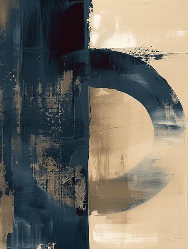 Minimalisme in taupe en kobalt blauw