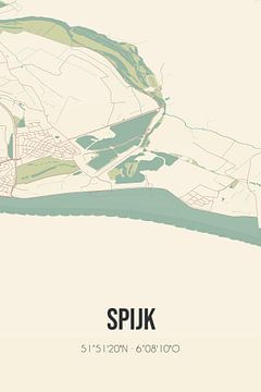 Vintage landkaart van Spijk (Gelderland) van Rezona