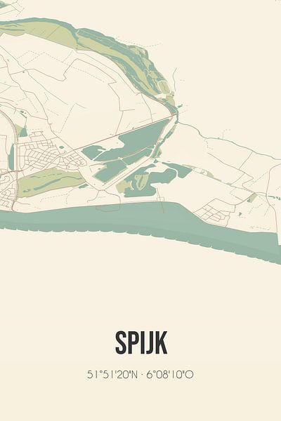Vintage map of Spijk (Gelderland) by Prints of Place