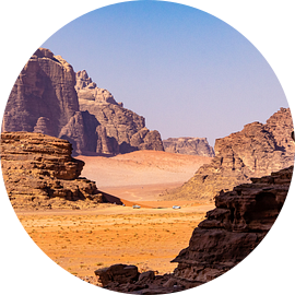 Rotsachtig landschap in Wadi Rum, Jordanië