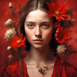 Girl with the Red Flowers