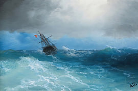 Mer turquoise agitée sur Mina Mee