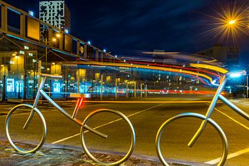 Fietsverlichting bij het station in Nijmegen von Maerten Prins