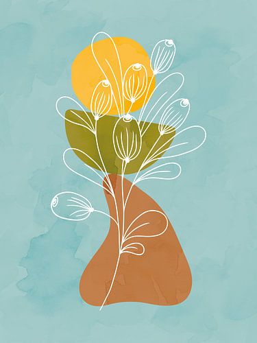 Minimalistisch landschap in zomerkleuren