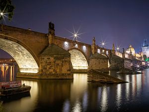 Prag - Die Karlsbrücke bei Nacht