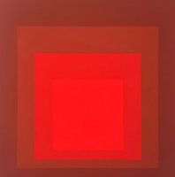 Josef Albers - Hommage an den Platz, rot, braun, 6 . Hohe Auflösung