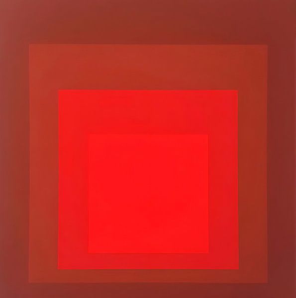 Josef Albers - Hommage an den Platz, rot, braun, 6 . Hohe Auflösung von Vivanne