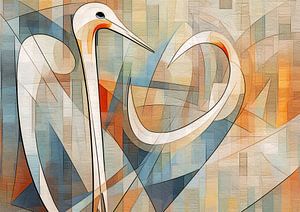 Malerei Abstrakt Vogel | Verschlungen in Eleganz
