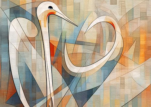 Malerei Abstrakt Vogel | Verschlungen in Eleganz