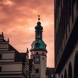 Zonsondergang Zonsopgang Straatfotografie Leipzig van Bastian Otto