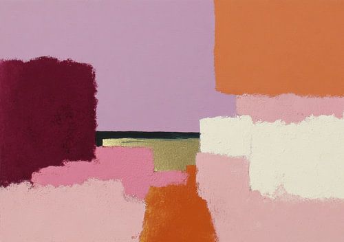 Abstrakte Farbflächen in Pink und Orange von Niklas Maximilian