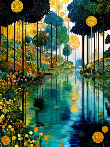 Forest by Klimt style 11 by JBJart Justyna Jaszke