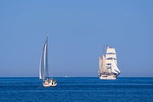 Segelschiffe auf der Ostsee während der Hanse Sail in Rostock