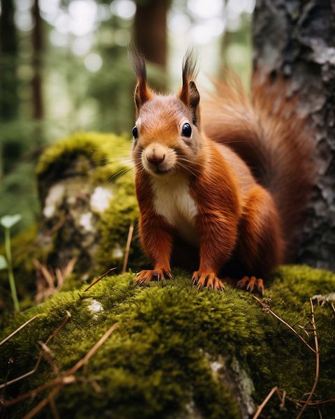 Eichhörnchen im Wald von fernlichtsicht