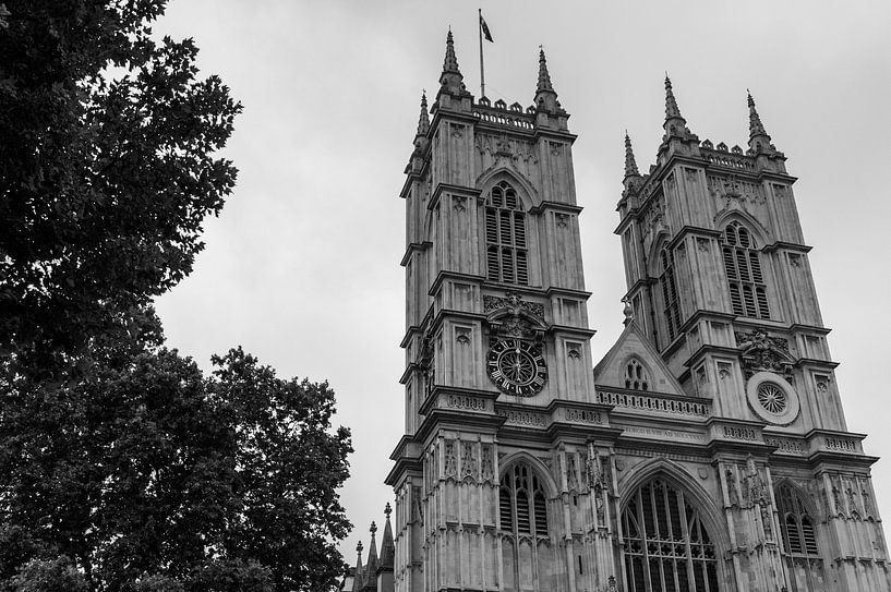 L'abbaye de Westminster, l'église la plus célèbre de Londres, Angleterre Photo en noir et blanc par Animaflora PicsStock