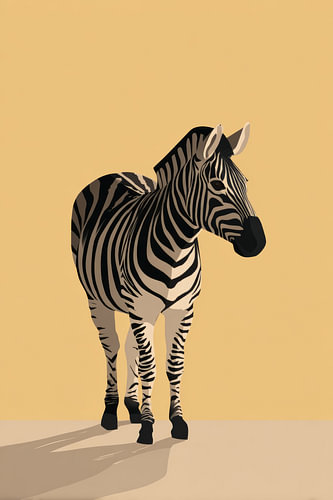 Zebra vor einem warmen honigfarbenen Hintergrund