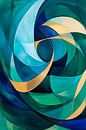 Dynamische abstrakte Farbenflusskunst von Poster Art Shop Miniaturansicht