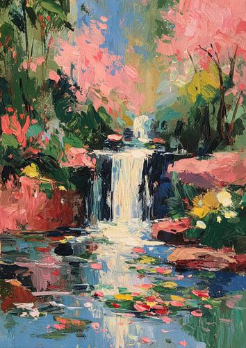 Waterval in een tropisch landschap