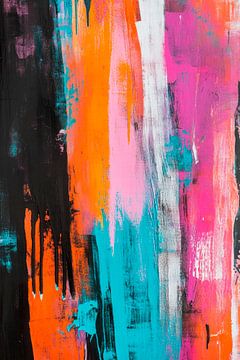 Play of colours in vivid strokes by Poster Art Shop