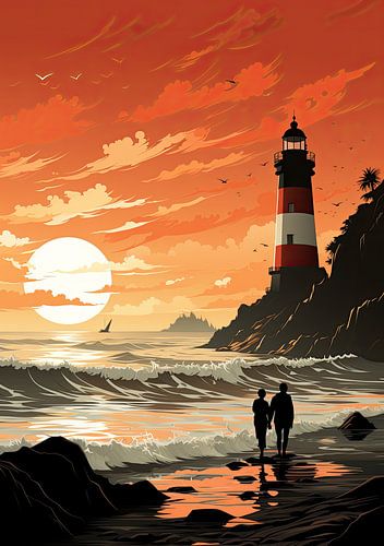 Lighthouse Poster Maritime Sea Art Print
