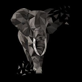 Elefant Dreiecke Low Poly Style by Poster Art Shop