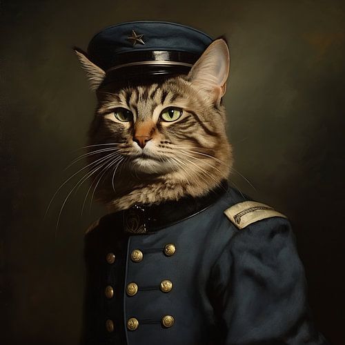 Kat in Uniform | Historisch Portret