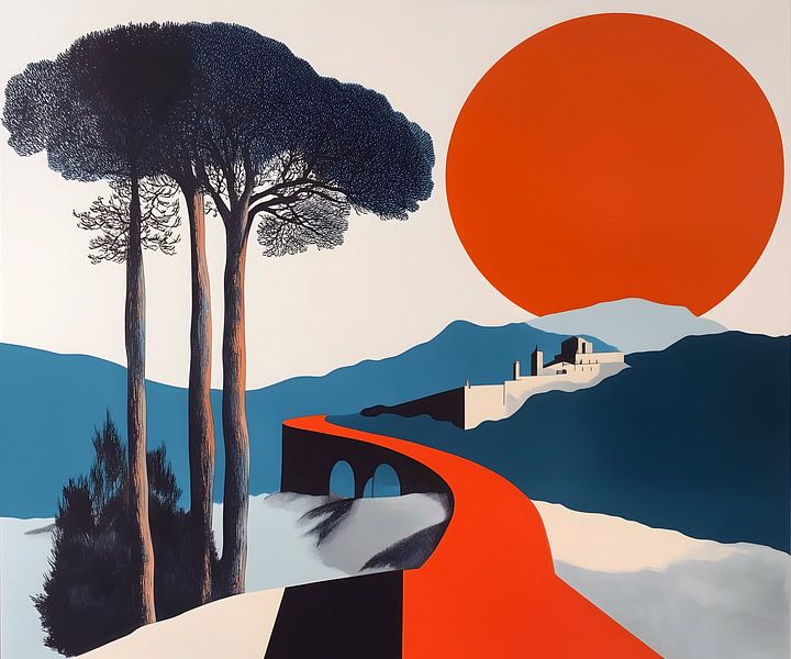 ITALIENISCHE LANDSCHAFT 04 SIEBDRUCK von AHAI depARTment
